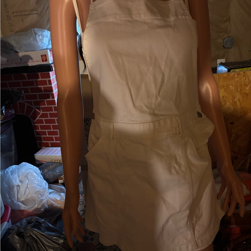 Ladies LC White Denim Overall Dress Size 6